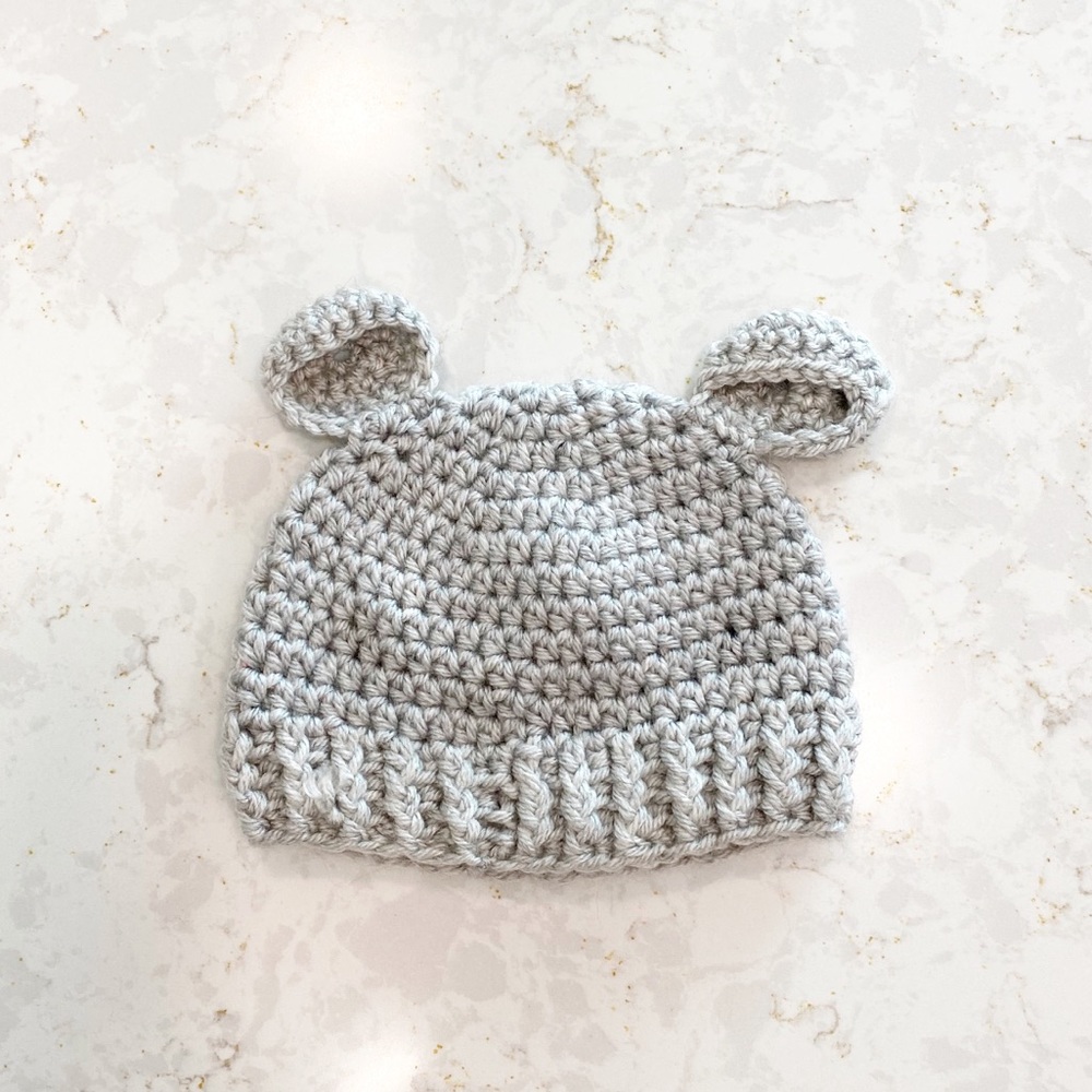 Knit Hat With Bear Ears